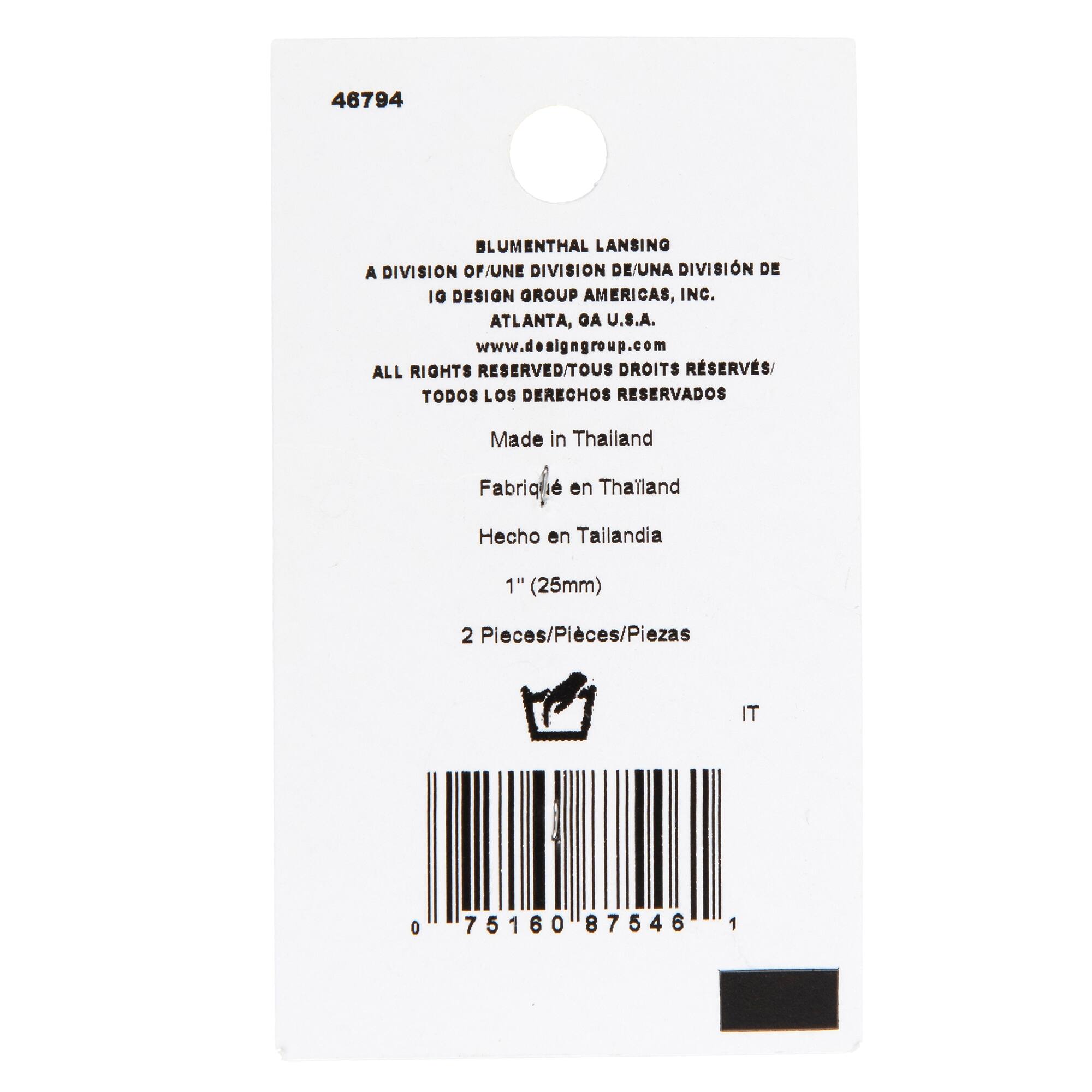 LaMode 1" Natural Shell 2-Hole Buttons, 2ct.